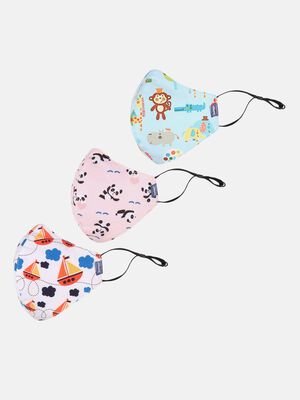 Face Mask (3-6y) (3 Pcs) Panda-Jungle-Ship